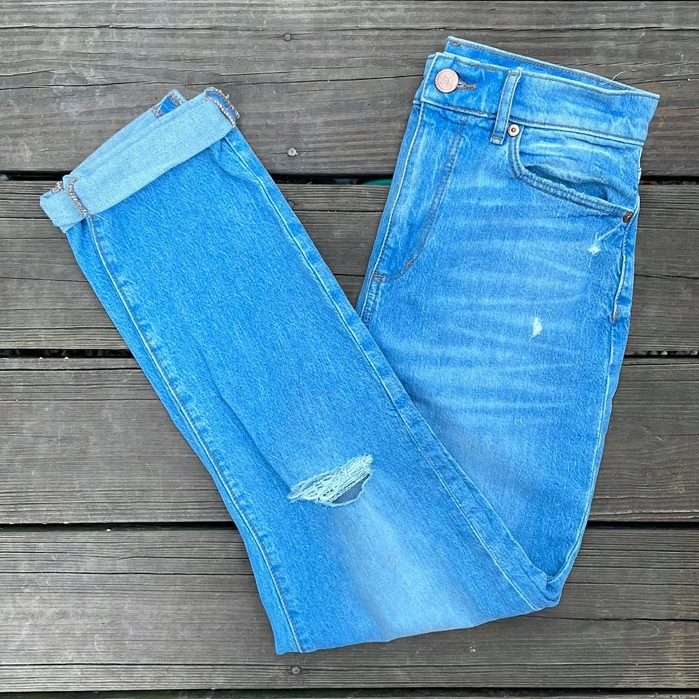 LOFT High-Rise Light Wash Boyfriend Jeans